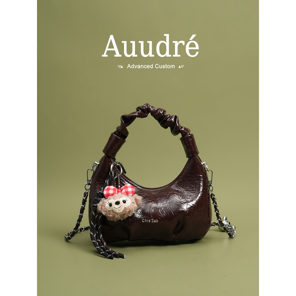 Auudre Premium Retro Xếp Ly Túi Xách Túi Xích Đi Lại Túi Đeo Ngang | BigBuy360 - bigbuy360.vn