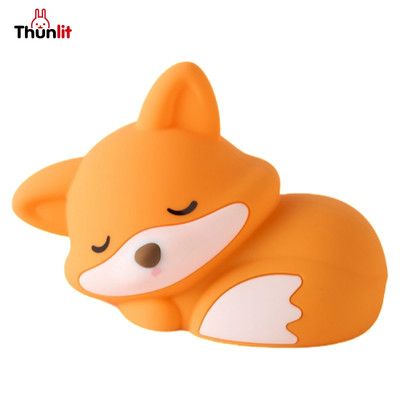 Đèn ngủ Thunlit Fox hình con cáo nhỏ bằng silicon Pat Đèn ngủ tạo không khí phòng ngủ Đèn sạc USB Quà tặng sáng tạo