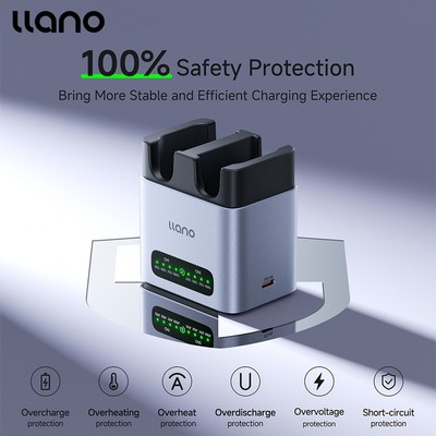Bộ sạc pin máy ảnh khe kép LLANO CM2-SE cho Fujifilm NP-W126 / W126S – Sạc nhanh 20W, đèn báo LED, USB-C