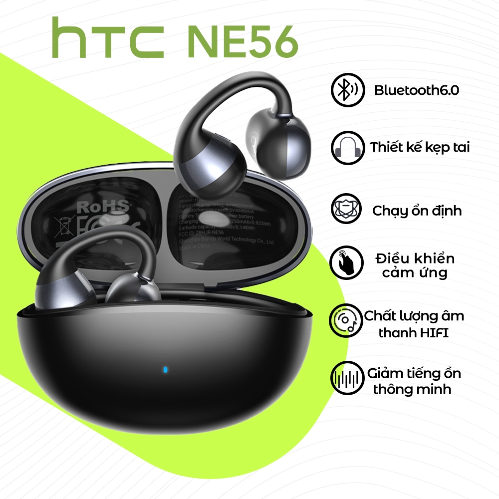 HTC NE56 Tai Nghe Phiên Dịch  Công Nghệ Bluetooth 6.0 Thiết Kế Móc Tai Thoải Mái   Âm Bass HiFi Sống Động  Khử Tiếng Ồn Thông Minh  Chuẩn Chống Nước IPX5  Thiết Kế Thể Thao  Pin Trâu 20 Giờ | BigBuy360 - bigbuy360.vn