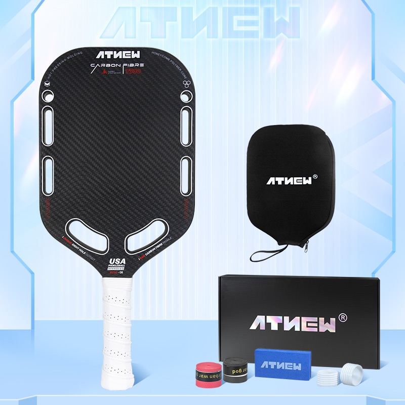 Mái chèo Pickleball ATNEW BV34-08 - Carbon T700 & 3K, Màu đen công nghệ mới, trọng lượng 230±5g, giả