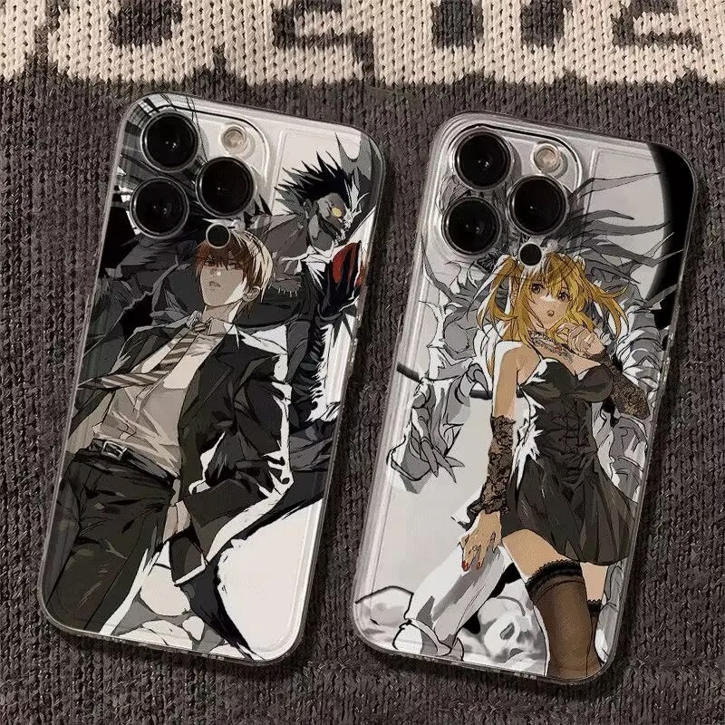 Anime Death Note Ốp lưng iPhone 16 15 14 13 12 11 Mini Pro Max X XR XSMax 7 8 Plus Trong Suốt Mềm TP