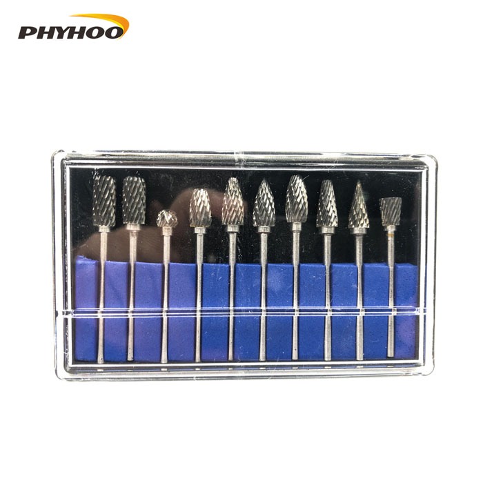 PHYHOO 2,35x6mm / 3x6mm Mini Vonfram cacbua Burr Hợp kim cứng Đầu mài cấp công nghiệp