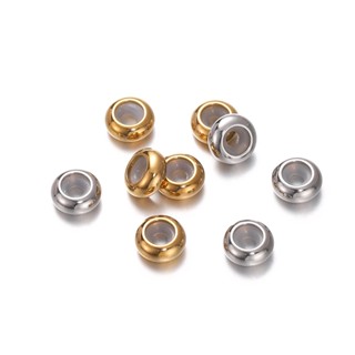 St.kunkka 10 Chiếc Hạt Thép Không Gỉ 6-10 Mm Vàng Bạc Hạt Thép Không Gỉ Sản Xuất Cho DIY Vòng Tay Vòng Cổ Phụ Kiện