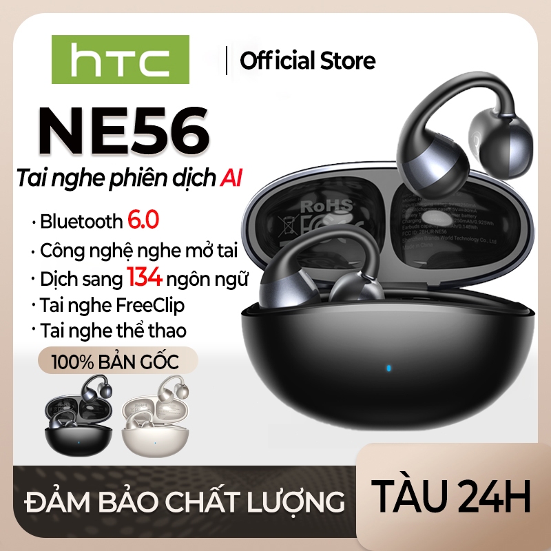 HTC NE56 Tai nghe Bluetooth không dây Âm thanh không gian 360° Chống nước IPX5 Tai nghe kẹp Có micro Âm thanh 3D Tai nghe thể thao Bluetooth độ trễ thấp | BigBuy360 - bigbuy360.vn