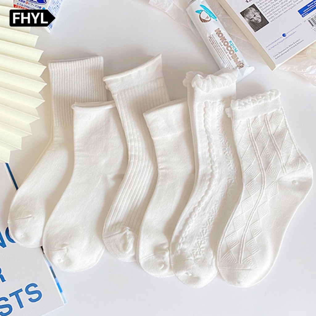 Đôi tất FHYL màu trắng khử mùi dễ thương cho nữ