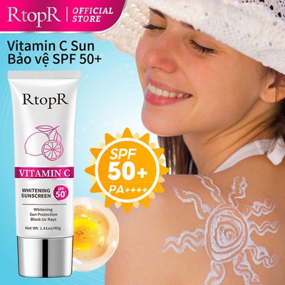 RtopR Kem Chống Nắng Dưỡng Trắng Da Vitamin C SPF50+ Bảo vệ chống tia cực tím dưỡng ẩm làm trắng kem chống nắng Không thấm nước mồ hôi Dưỡng ẩm nước cho cơ thể da 40g
