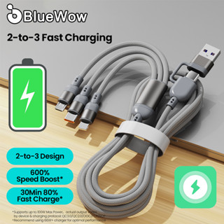  Cáp sạc 2 trong 3 BlueWow 100W PD 1,2 mét Sạc nhanh USB sang Type-C Li Micro USB Dây sạc đa năng cho điện thoại thông minh Laptop 