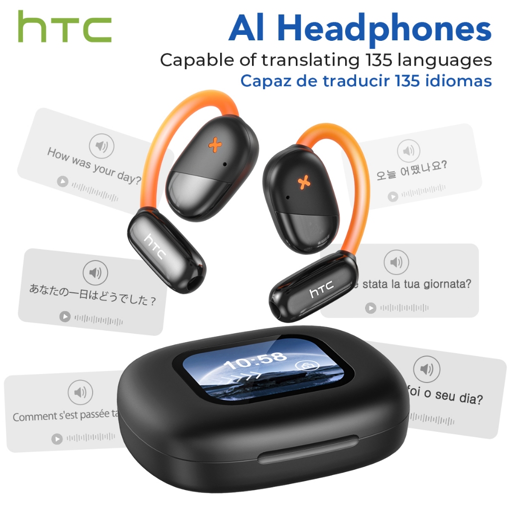 HTC NE33 Tai nghe dịch thuật thông minh AI Tai nghe Bluetooth 6.0 Dịch 134 ngôn ngữ Cuộc gọi thoại HD Công nghệ âm thanh ASMR Tai nghe OWS Micro tích hợp Tai nghe Bluetooth không dây | BigBuy360 - bigbuy360.vn