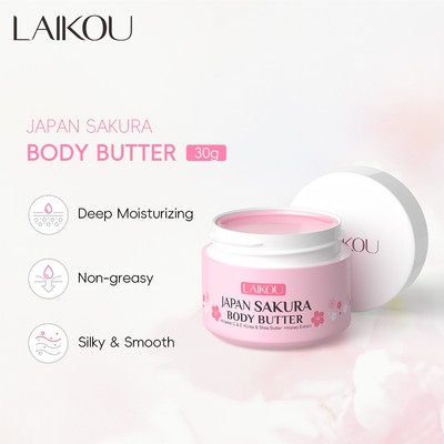 LAIKOU Sakura Body Butter 30g - Nước hoa dưỡng ẩm mạnh, chống khô & tinh tế cho mọi loại da