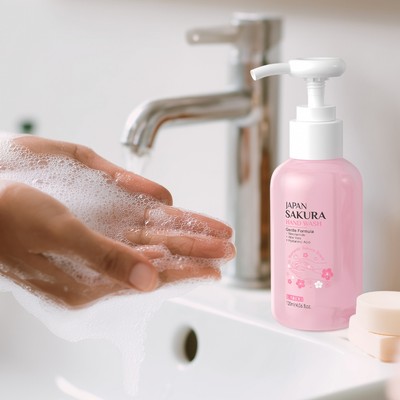 LAIKOU Japan Sakura Hand Wash Rich Foam Làm sạch sâu với độ khô Da mềm mại và mịn màng 120ml