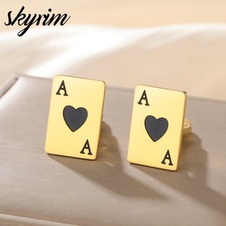 Khuy Măng Séc Skyrim Poker Spades 14*20mm - Phụ Kiện Thời Trang Nam Nữ