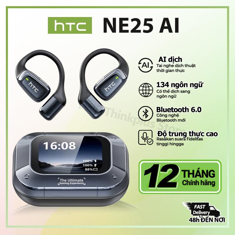 HTC NE25 tai nghe phiên dịch Tai nghe được trang bị màn hình cảm ứng LED bluetooth v5.4 Chất lượng âm thanh HiFi Tuổi thọ pin cực dài | BigBuy360 - bigbuy360.vn