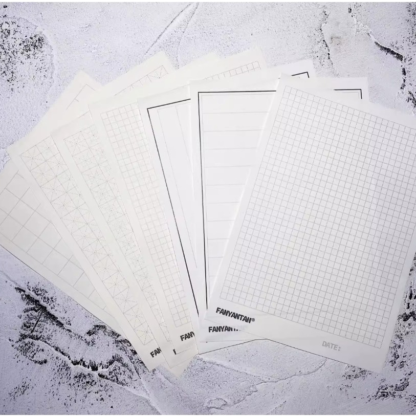 OFF-WHITE Thực hành Giấy đài phun nước màu trắng Mi Huange / Mi Grid / Tian Character Grid / Square 