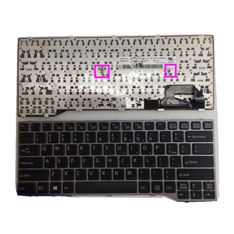 Bàn Phím Cho Laptop Usd Fujitsu Lifebook T725 T726 Yashh Q737 Q736 Series Với Khung Bạc Bố Trí Mỹ Ml