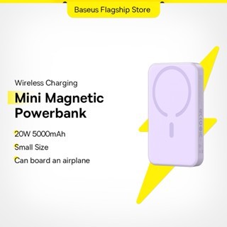  【Pin Sạc Dự Phòng Có Thể Đặt Hàng Baseus Mini Từ Tính Không Dây Sạc Nhanh 5000mAh Sạc Tự Động Đánh Thức Cho Điện Thoại 15 14 13 12 Pro Max 