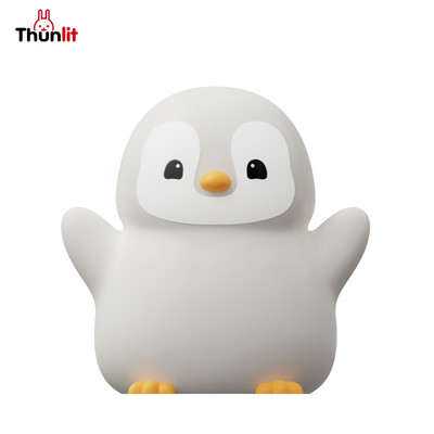 Thunlit Dễ Thương Chim Cánh Cụt Đèn Sạc Pat LED Silicone Chim Cánh Cụt Đèn Ngủ Đầu Giường Đèn Ngủ Học Sinh Quà Tặng Sáng Tạo Cho Bạn Bè