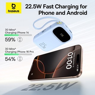  【Pin Sạc Dự Phòng Có Thể Đặt Hàng 【Chứng nhận CCC Màn hình kỹ thuật số Baseus QPow3 Sạc nhanh 22,5W Power Bank 10000mah   20000mah- Cáp kép Kích thước nhỏ 