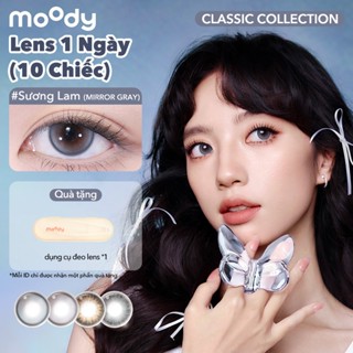 Set 10 kính áp tròng moody, giãn tròng 14.2 - 14.5mm, màu Sương Lam tự nhiên dễ phối đồ, có độ cận (0-7)