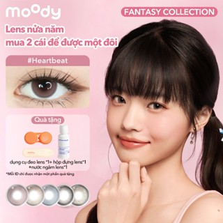 [lens moody 6 tháng mẫu đa dạng - 01 chiếc] Kính áp tròng 6 tháng moody Heartbeat, tone màu ngọt ngào thơ mộng, lên màu chuẩn, có độ cận 0-7, độ giãn tròng 14.0 – 14.5mm