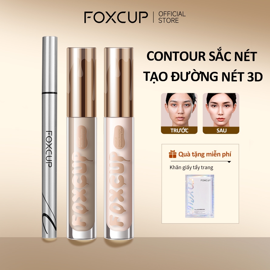 Bút kẻ mắt chống nhòe dạng lỏng FOXCUP 24H Trang điểm kích thước 3D
