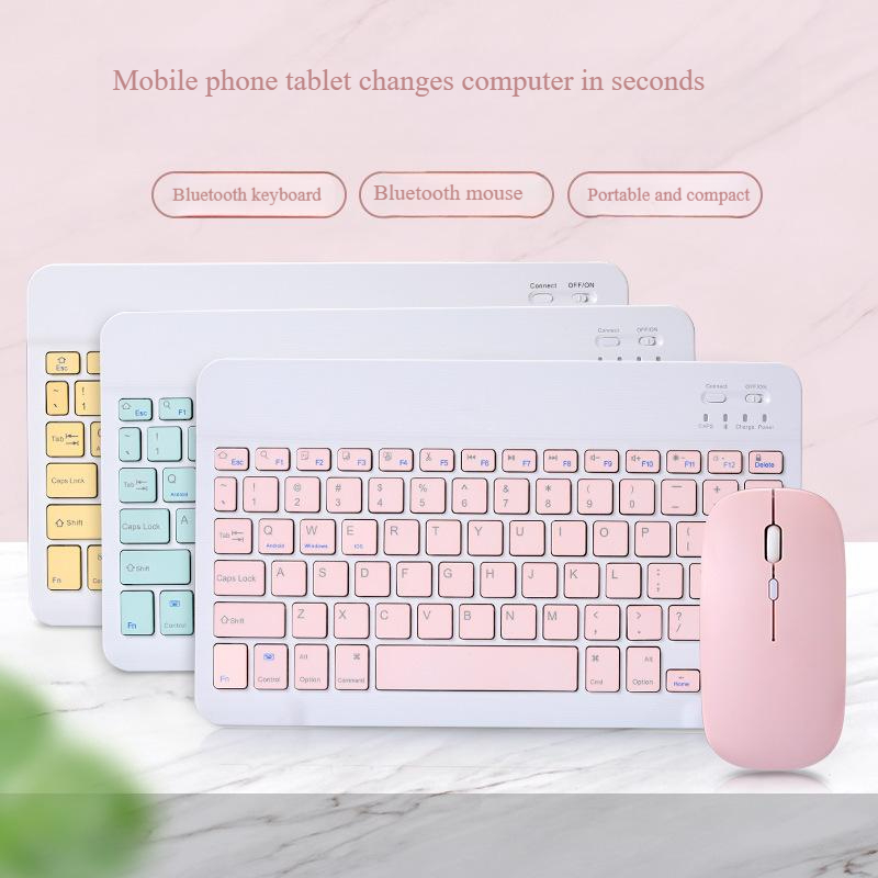 Combo Bàn Phím Bluetooth Và Chuột Không Dây, Đa Năng Cho Máy Tính Bảng Và Điện Thoại, Bàn Phím Bluet