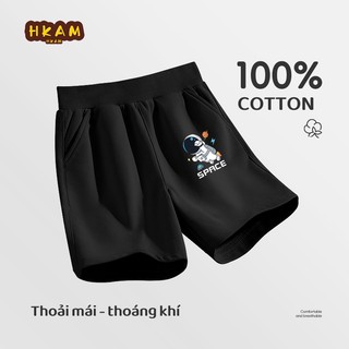 HAKM Quần Short Bé Trai 100% Cotton Trẻ Em Quần Short Mềm Mại Thoải Mái Thoáng Khí, In Không Gian
