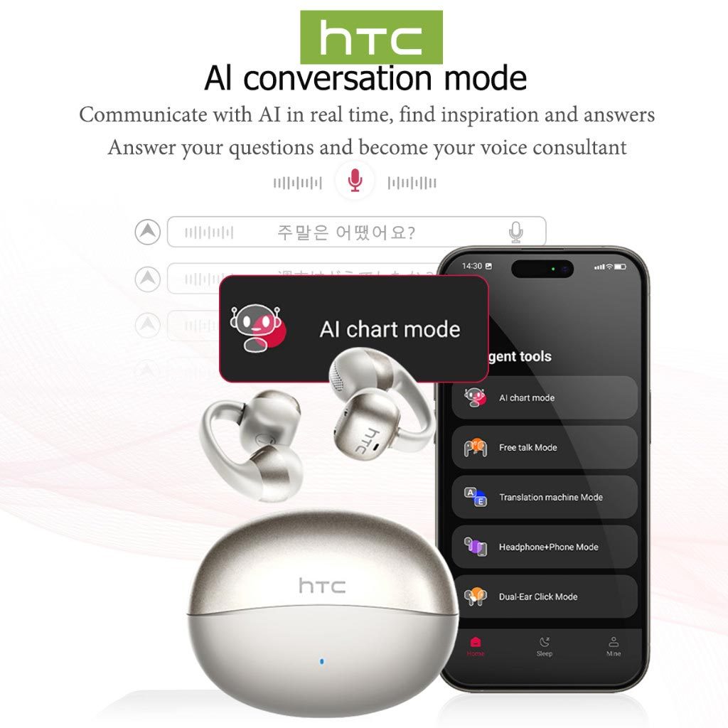 HTC NE56  tai nghe phiên dịch Bluetooth 6.0 ai Nghe giảm tiếng ồn chủ động ANC thông  Kẹp tai nghe HIFI for iOS&Android | BigBuy360 - bigbuy360.vn