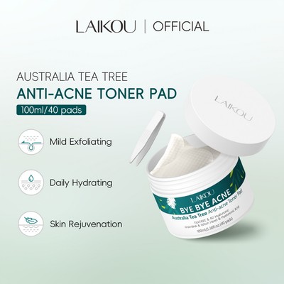 LAIKOU Australia Tea Tree Anti Acne Exfoliating Toner Pads với AHA (BHA) Hyaluronic Acid | Chiến đấu đột phá, lỗ chân lông Unclogs