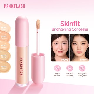 PINKFLASH Skinfit Brightening Concealer Nhẹ Pha trộn Bảo hiểm có thể xây dựng Chống nhăn Không làm bánh Dưỡng ẩm lâu trôi Chống thấm nước