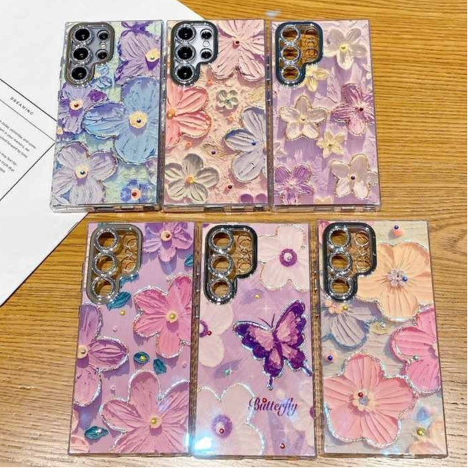 Hoa sang trọng thẩm mỹ cho Samsung Galaxy S25 S24 Ultra Ốp lưng IMD S25 S25Plus S24 S24 + Vỏ điện th