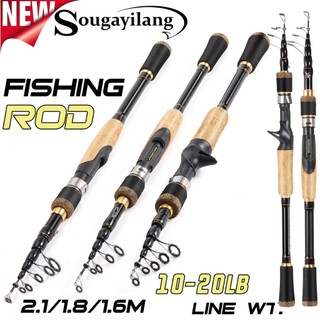 Cần câu bằng sợi Carbon cầm tay Mini Sougayilang 1.6M 1.8M 2.1M 