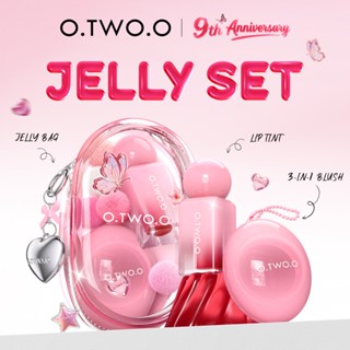 O.TWO.O Bloom Butterfly Jelly Set Bướm thì thầm Cánh hoa Blush + Butterfly Kiss Floral Dewy Lip Tint