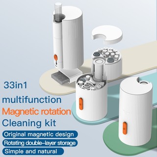 Bộ công cụ làm sạch kỹ thuật số đa chức năng 33 trong 1 Máy ảnh điện thoại Tai nghe Bàn chải làm sạch Bàn chải loại bỏ bụi Keycap Puller Kit
