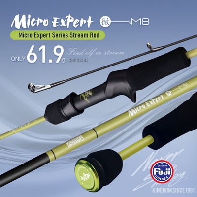 Kingdom MICRO EXPERT Cần câu 1.49m / 1.5m / 1,65m / 1.8m 2 / 4 / 5 Phần 61.9g Đúc Spinnng Rod Vòng dẫn hướng FUJI UL / L / UL-L MF Action 24 + 30T Sợi Carbon EVA Tay cầm du lịch siêu nhẹ