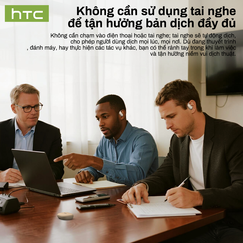 Tai nghe dịch thuật HTC NE39 AI Dịch thuật thời gian thực Tai nghe BluetoothTWS Bluetooth 6.0 Chất lượng âm thanh HiFi IPX5 Tai nghe không dây chống nước Bảo hành một năm | BigBuy360 - bigbuy360.vn