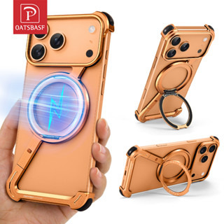  Ốp lưng OATSBASF Z Vỏ điện thoại kim loại cho iPhone 17 Air   17 Pro   17 ProMax Khung túi khí Vỏ chống sốc Vỏ góc Utral-Thin 