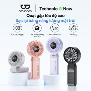 GOOJODOQ Quạt năng lượng mặt trời  Mini có thể gập lại 4000 mAh Turbo Jet có thể sạc lại cầm tay Gió mạnh GFS014
