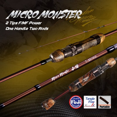 Kingdom MICRO MONSTER Cần Câu 1.55m 3 / 2 Phần UL Power F / MF Hành Động Đúc Cần Quay FUJI Hướng Dẫn Vòng Stream Rod Ánh Sáng Du Lịch Cực Phóng Ánh Sáng Lưu Lượng Câu Cá Cần