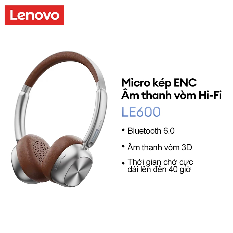 Tai nghe không dây Lenovo LE600 Tai nghe Bluetooth HIFI Stereo Pin dung lượng lớn có micrô BT 6.0 | BigBuy360 - bigbuy360.vn