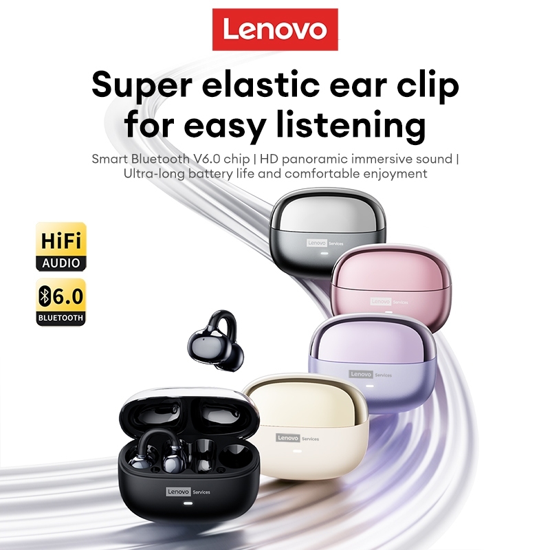 Tai nghe không dây Bluetooth Lenovo LE302 Tai nghe loại kẹp tai Tai nghe Bluetooth 6.0 Điều khiển cảm ứng Độ trễ thấp Tuổi thọ pin dài Chất lượng âm thanh HIFI có Mic | BigBuy360 - bigbuy360.vn