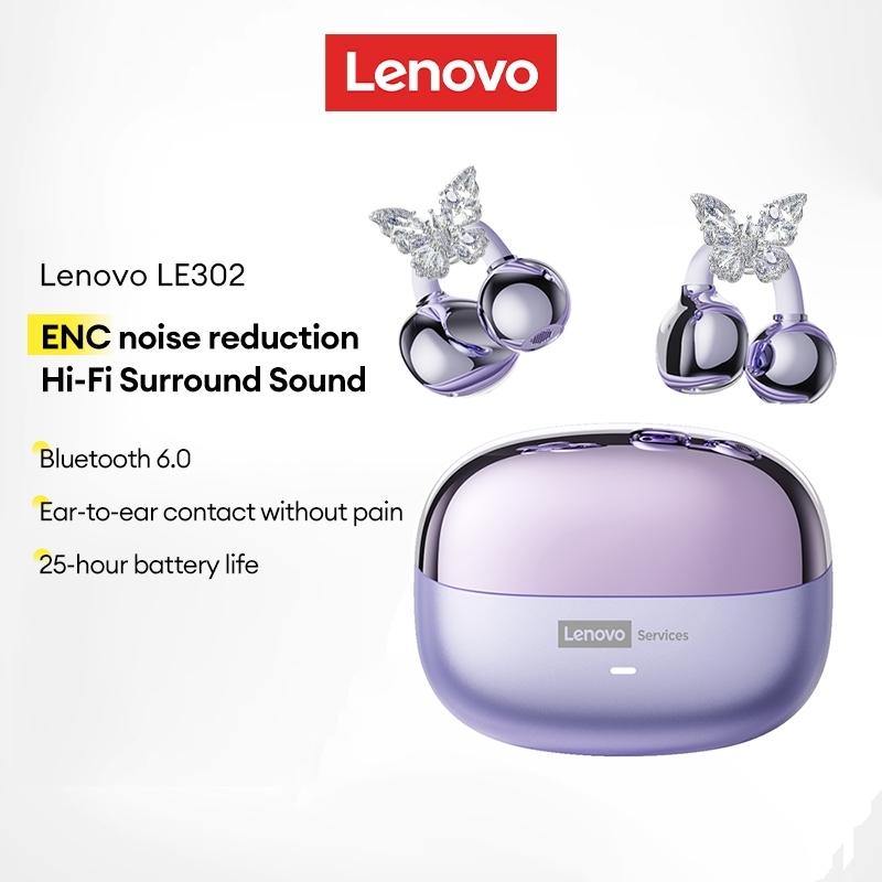 Tai nghe không dây Bluetooth Lenovo LE302 Tai nghe loại kẹp tai Tai nghe Bluetooth 6.0 Điều khiển cảm ứng Độ trễ thấp Tuổi thọ pin dài Chất lượng âm thanh HIFI có Mic | BigBuy360 - bigbuy360.vn