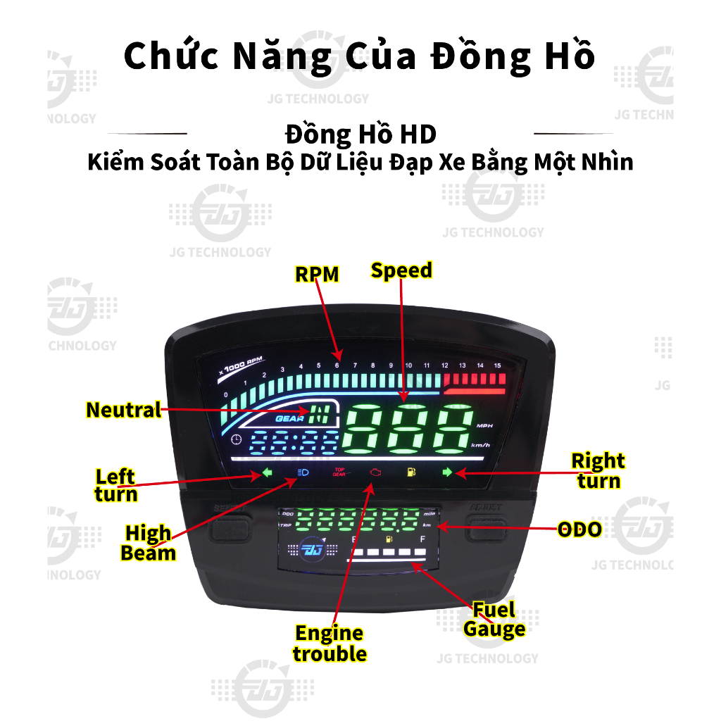 Đồng Hồ Đo Tốc Độ Kỹ Thuật Số LCD Dành Cho HONDA EX5 HIPOWER / EX5 DREAM HONDA EX5