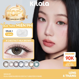 Kính áp tròng Kilala màu nâu PartyYayBrown /Dune Brown /PartyYayBrown lens cận 6 tháng DIA 14.0mm có độ (0-8) 1 cặp