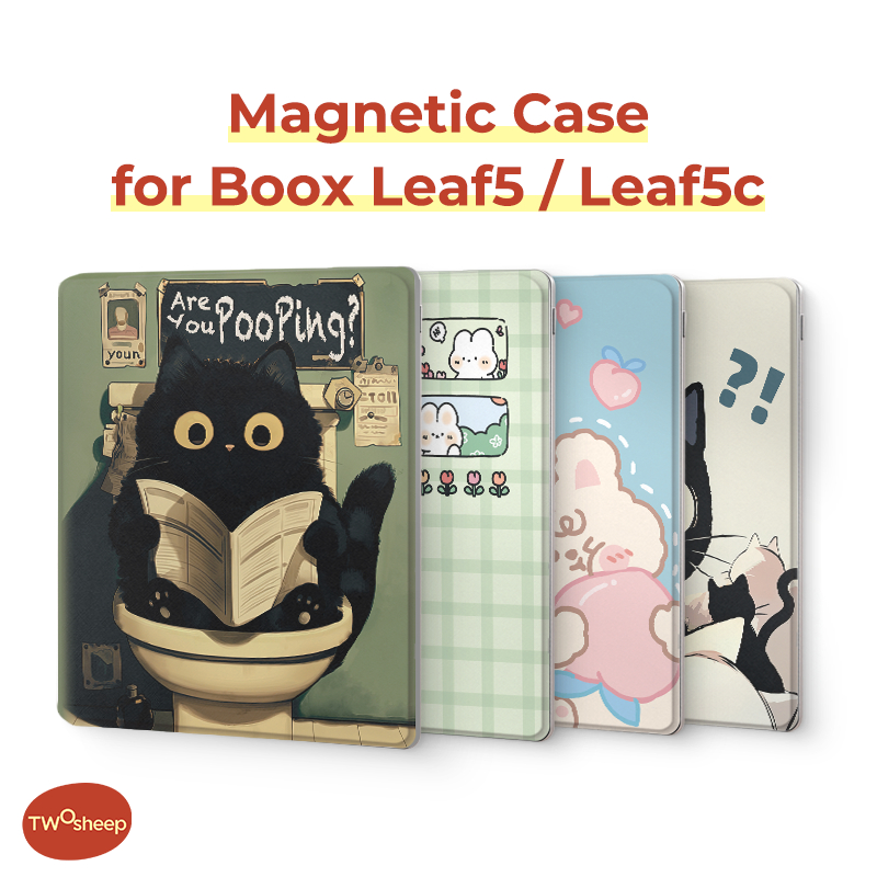 Ốp từ tính hoạt hình dễ thương Twoseep cho Onyx Boox Leaf5 / Leaf5c / 7-Inch E-Reader, Thiết kế khôn