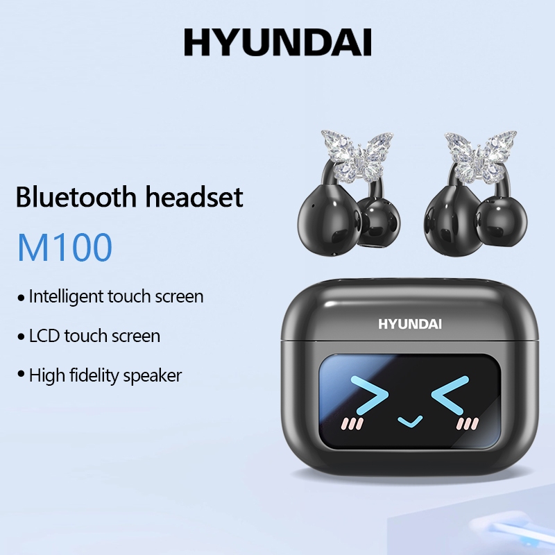 HYUNDAI M100 Bluetooth 5.4 Tai Nghe Không Dây Màn Hình Cảm Ứng Micro Gọi Giảm Tiếng Ồn Tai Nghe Blue