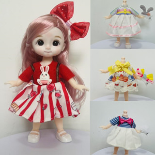  16CM Búp Bê Đầm Bé Gái Đồ Chơi Phụ Kiện Quần Áo Cho LinaBell Hoặc 1   8 BJD Búp Bê Phù Hợp Với Đồ Chơi DIY 