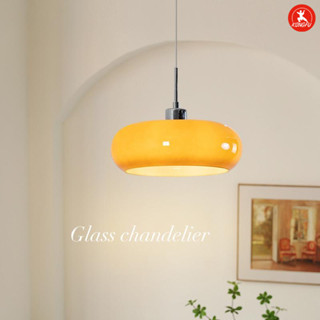 Đèn Bàn Ăn Đèn Thả Trần Hiện Đại Đèn Thả Đèn Bauhaus Thủy Tinh Màu Kem Pháp Đèn Treo, Đèn Chùm Phòng Khách