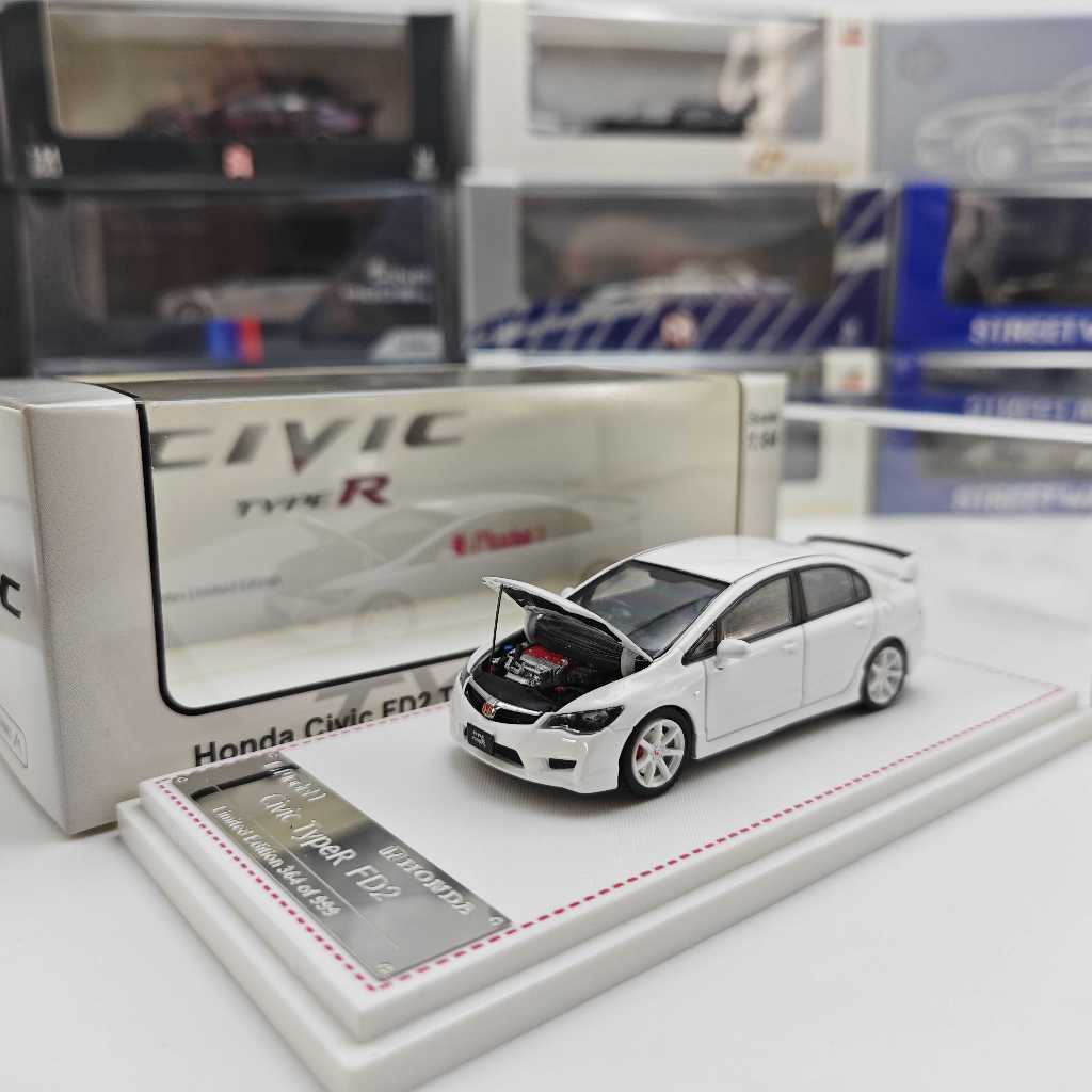 Model1 1 / 64 Trắng Civic FD2 Type R Mô Hình Thể Thao Kim Loại Diecast Xe