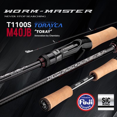 Kingdom WORM MASTER Cần Câu 2.01m / 2.03m 2 Phần 102g M / MH Power XF Cần Đúc Hành Động Cần Quay Vòng Hướng Dẫn FUJI ECS Reel Seat 40 + 33T Carbon 4A Cork Grip Du Lịch Siêu Nhẹ